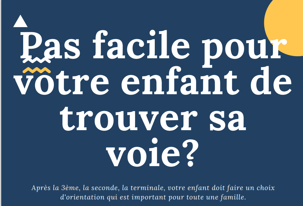 Séminaire pour les parents et les jeunes le 9 avril  à Bourg : l’orientation scolaire