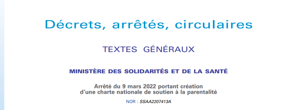 Nouvelle CHARTE NATIONALE DU SOUTIEN A LA PARENTALITE - SDAESF : schéma