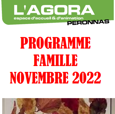 Programme de novembre du centre social Agora à Péronnas