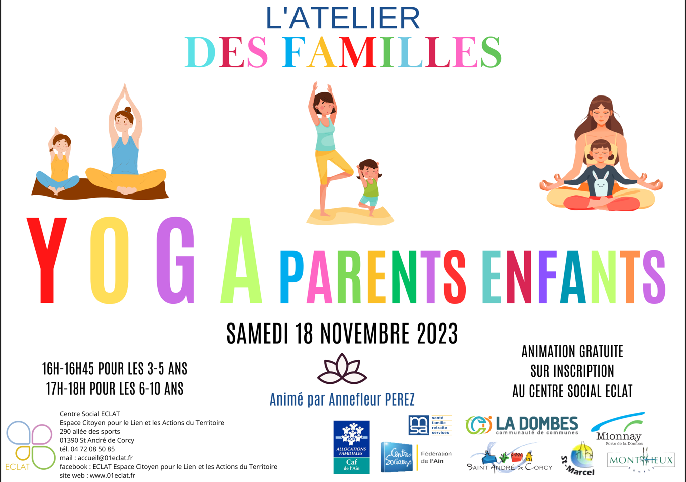 Actions Parentalité prévues en novembre au Centre social de St André de Corcy