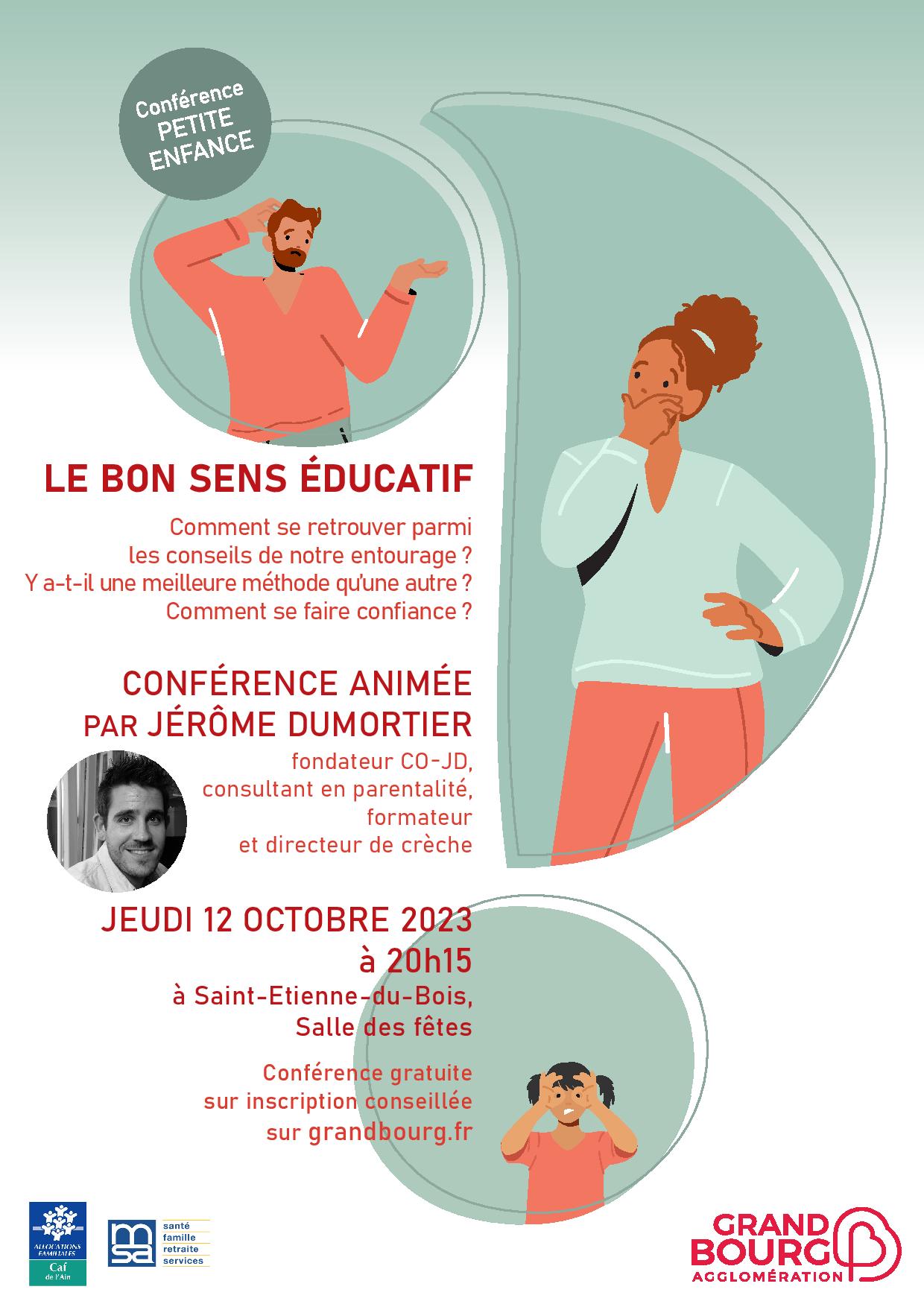 LE BON SENS ÉDUCATIF – Conférence par Jérôme Dumortier