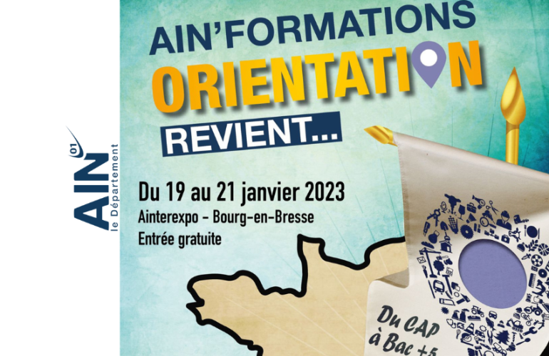« Ain’Formations Orientation » du 19 au 21 janvier 2023 à Bourg en Bresse